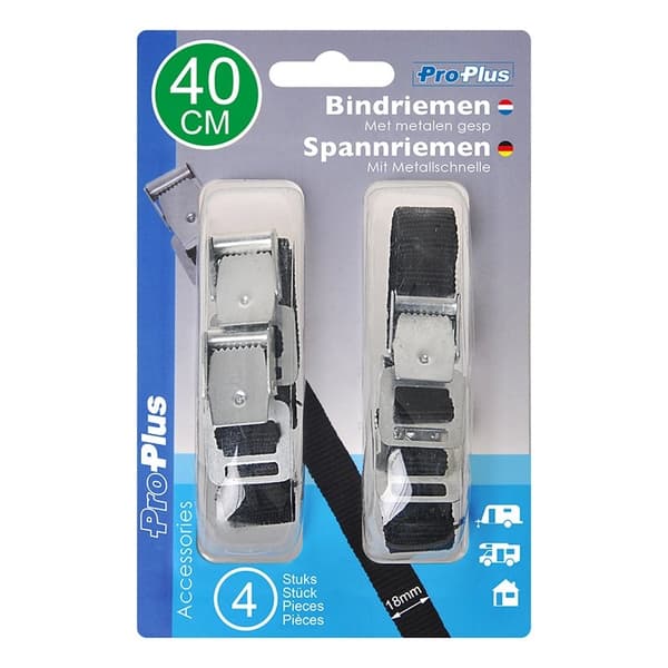 Knyt stropper med metallspenne 18mm-40cm - sett med 4 deler