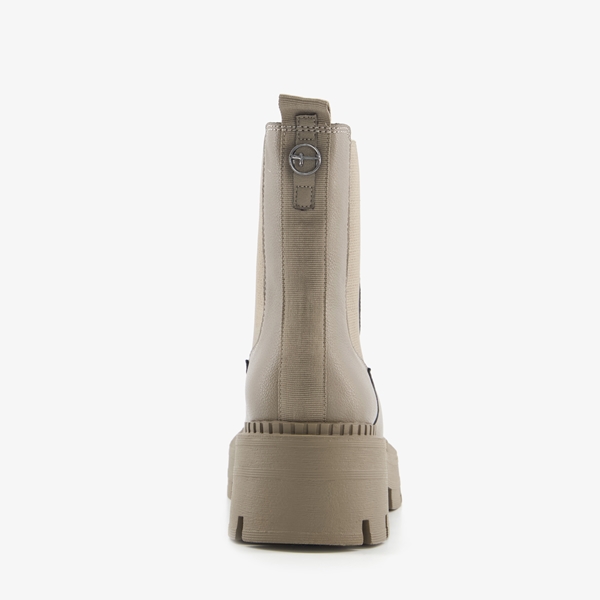 Tamaris dames Chelsea boots groen/beige