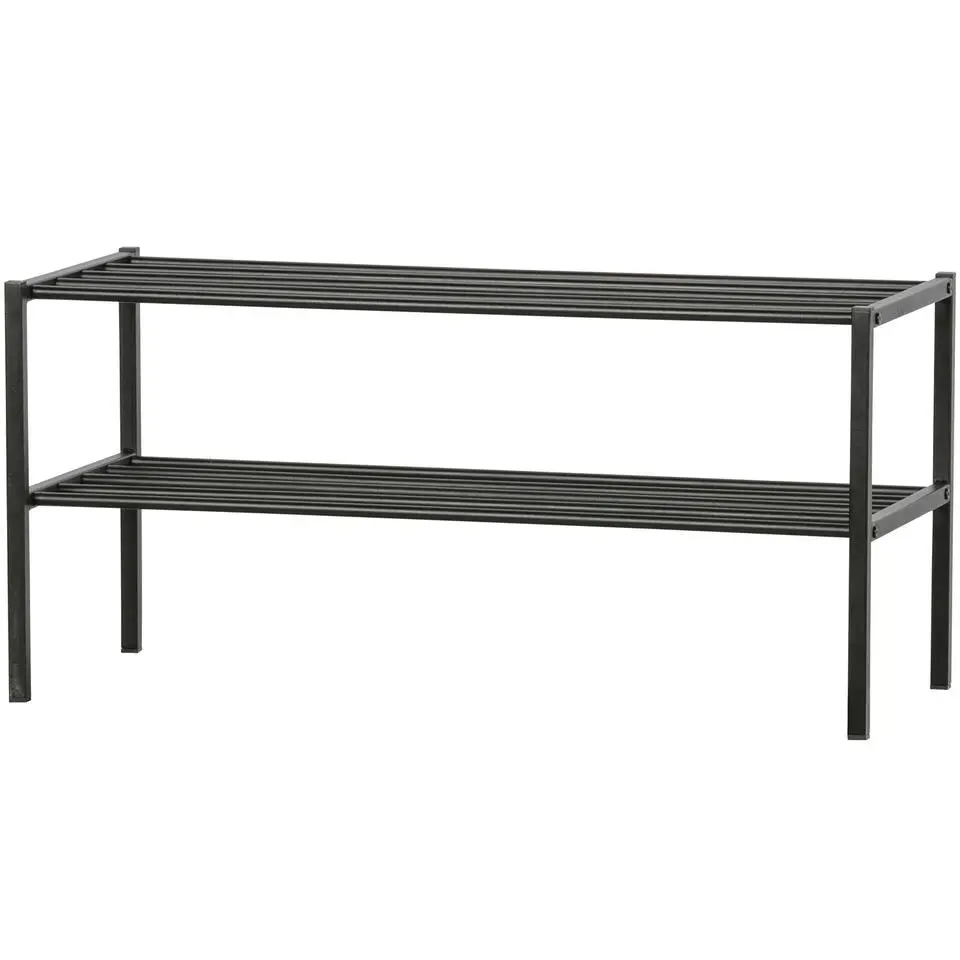 WOOOD Ferro Schoenenrek - Metaal - Zwart - 40x85x35