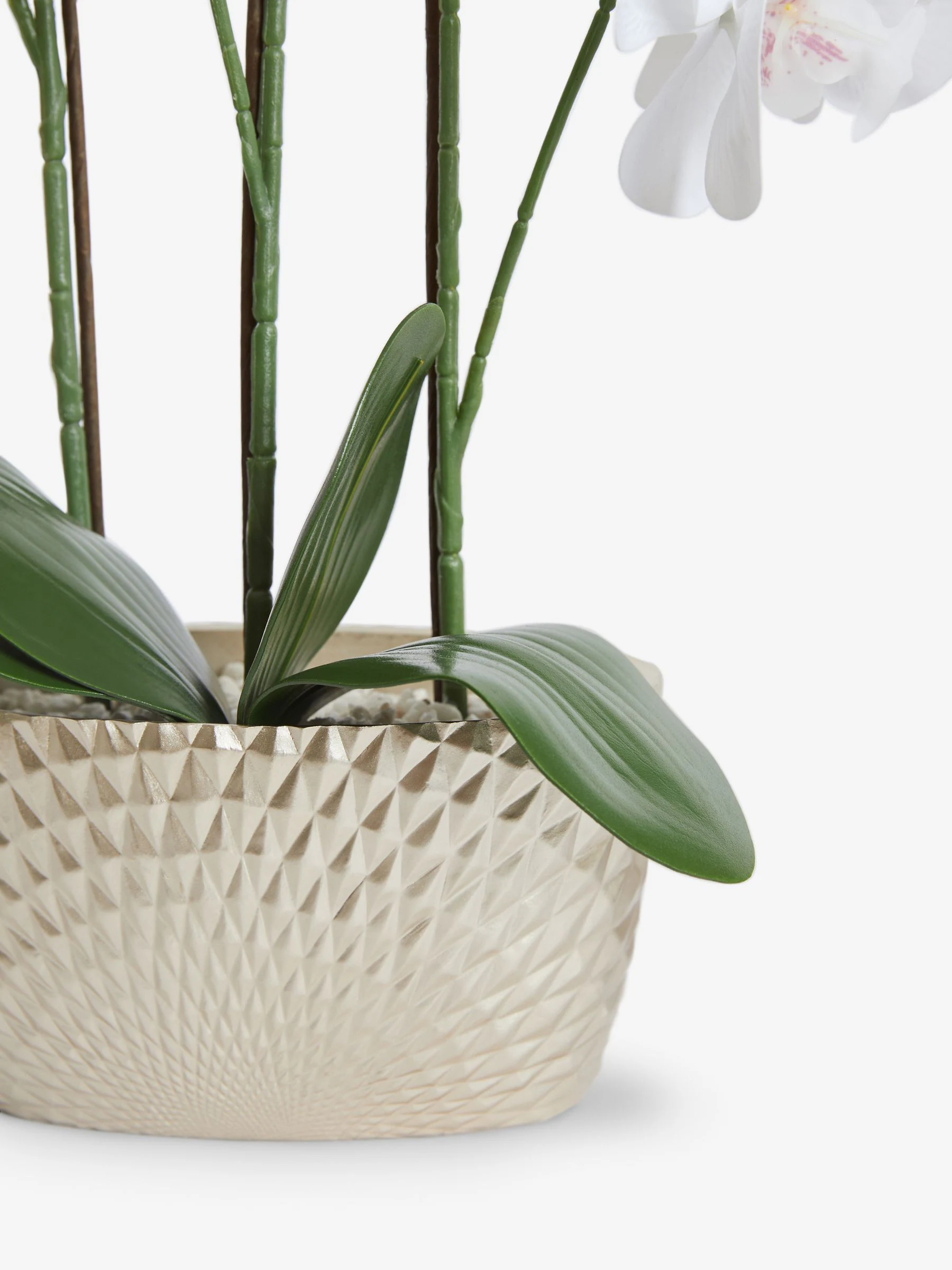 Kunstorchidee in geometrische pot