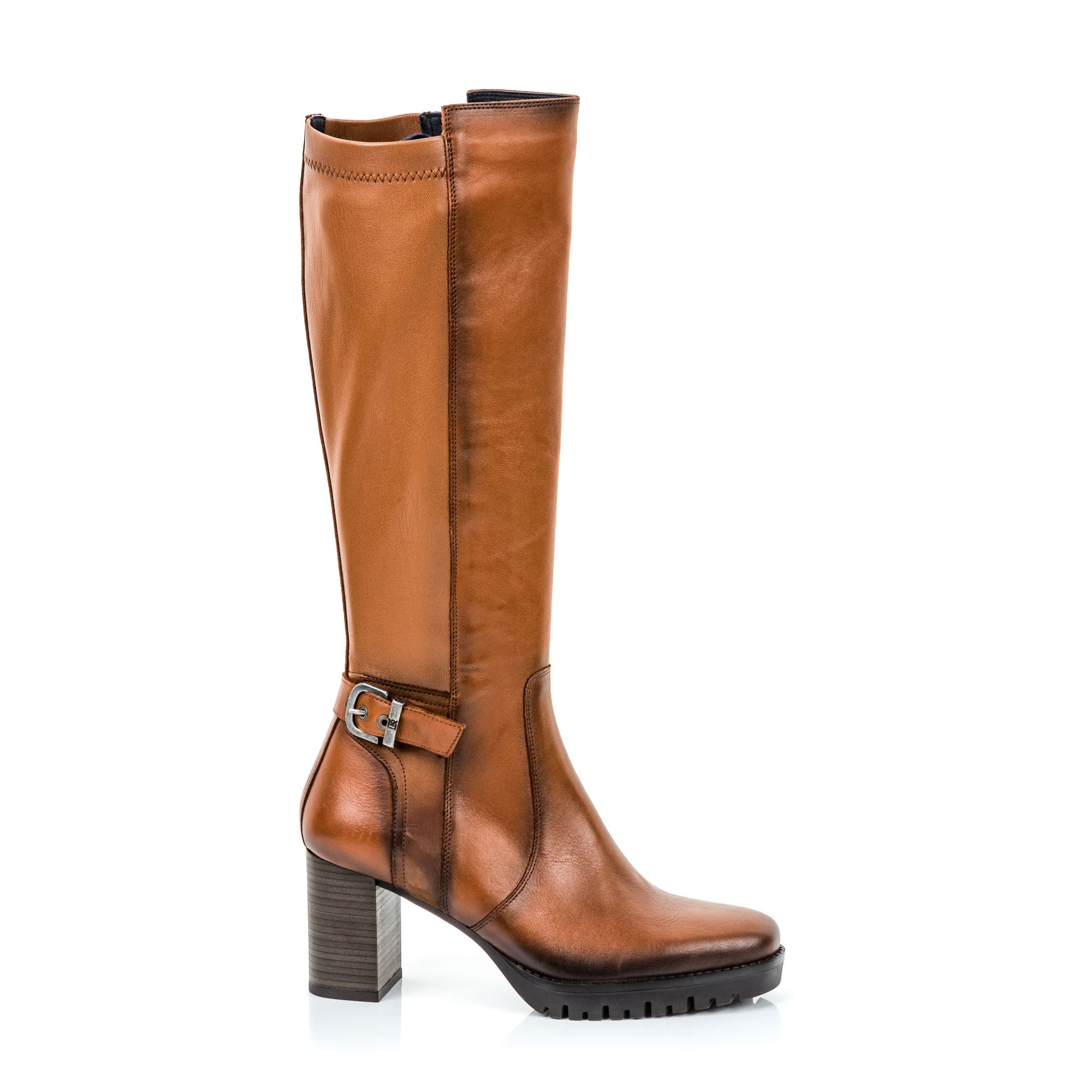 Bottes à talon Femme cognac