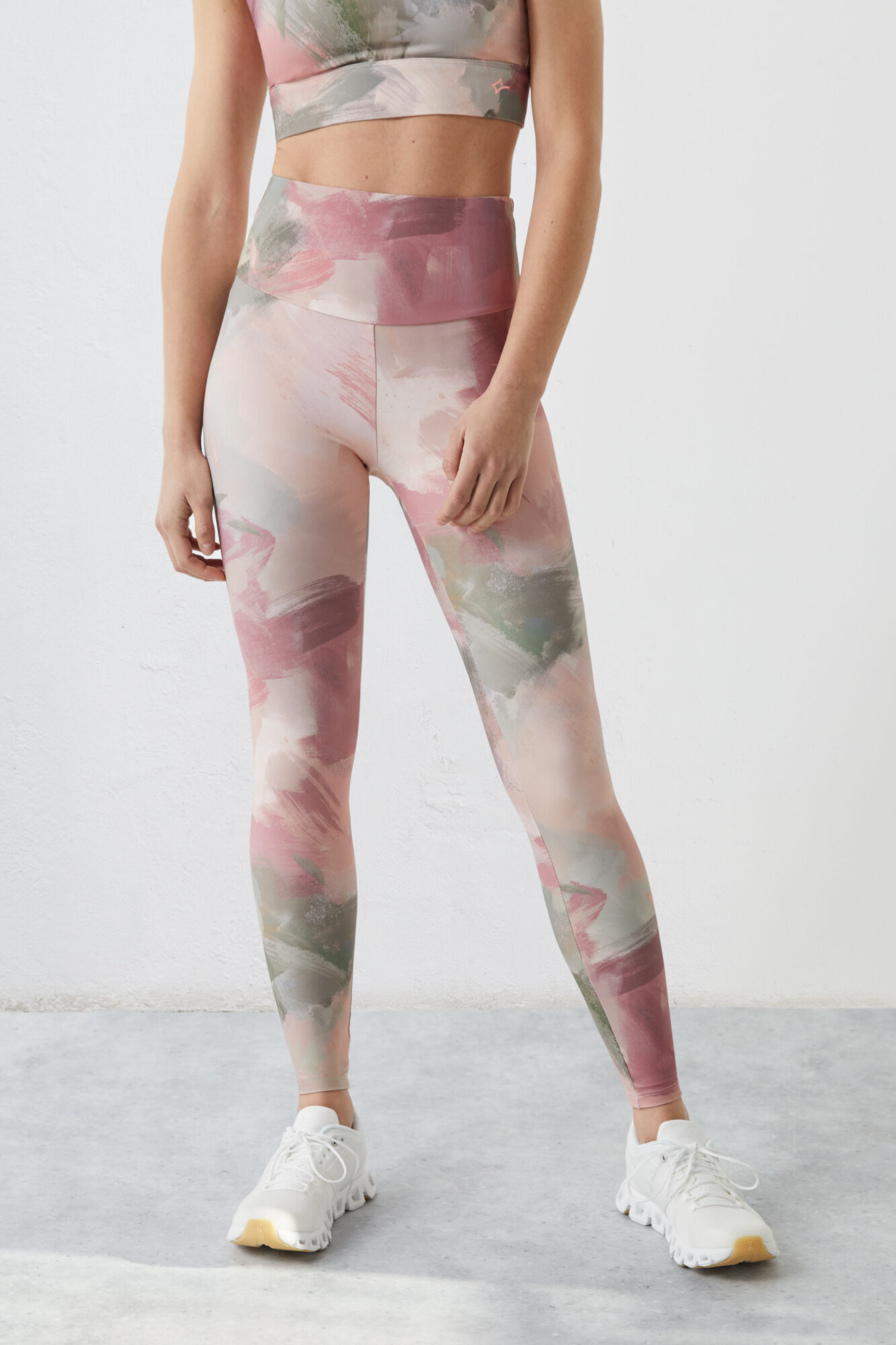 Leggings elásticas com estampa 4D - Verde
