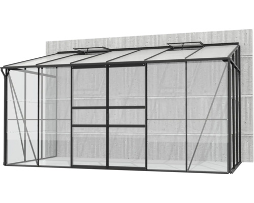 Vitavia Ida 7800 kas, enkelvoudig veiligheidsglas/holle kamerpanelen, 386,5 x 201,4 cm, zwart