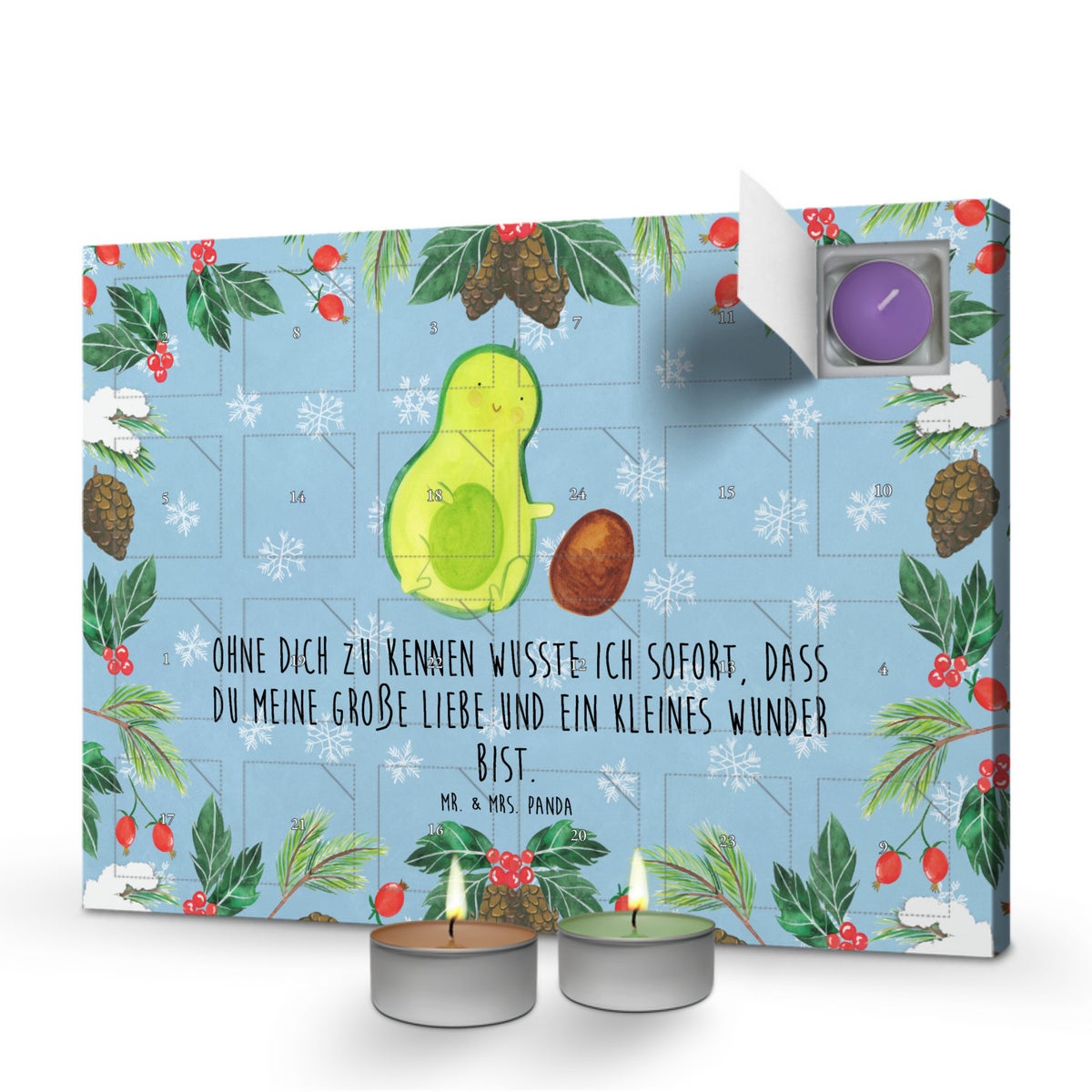 Mr. & Mrs. Panda Geurkaars Adventskalender Avocado Pit Rolls - Pastelblauw
