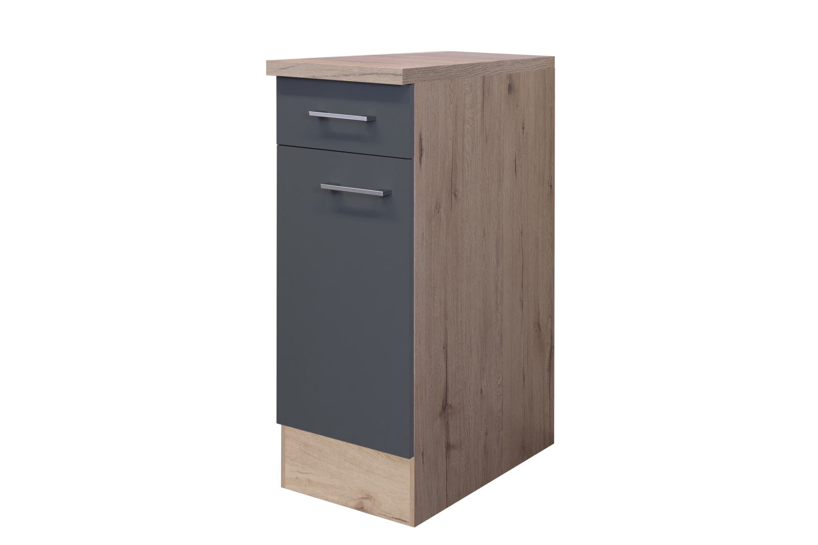 Unterschrank MORENA - San Remo Eiche - Basaltgrau matt - 30 cm