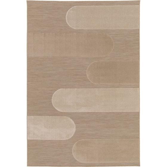 Tapis intérieur et extérieur en relief - capri - marron et beige - 80 x 150 cm