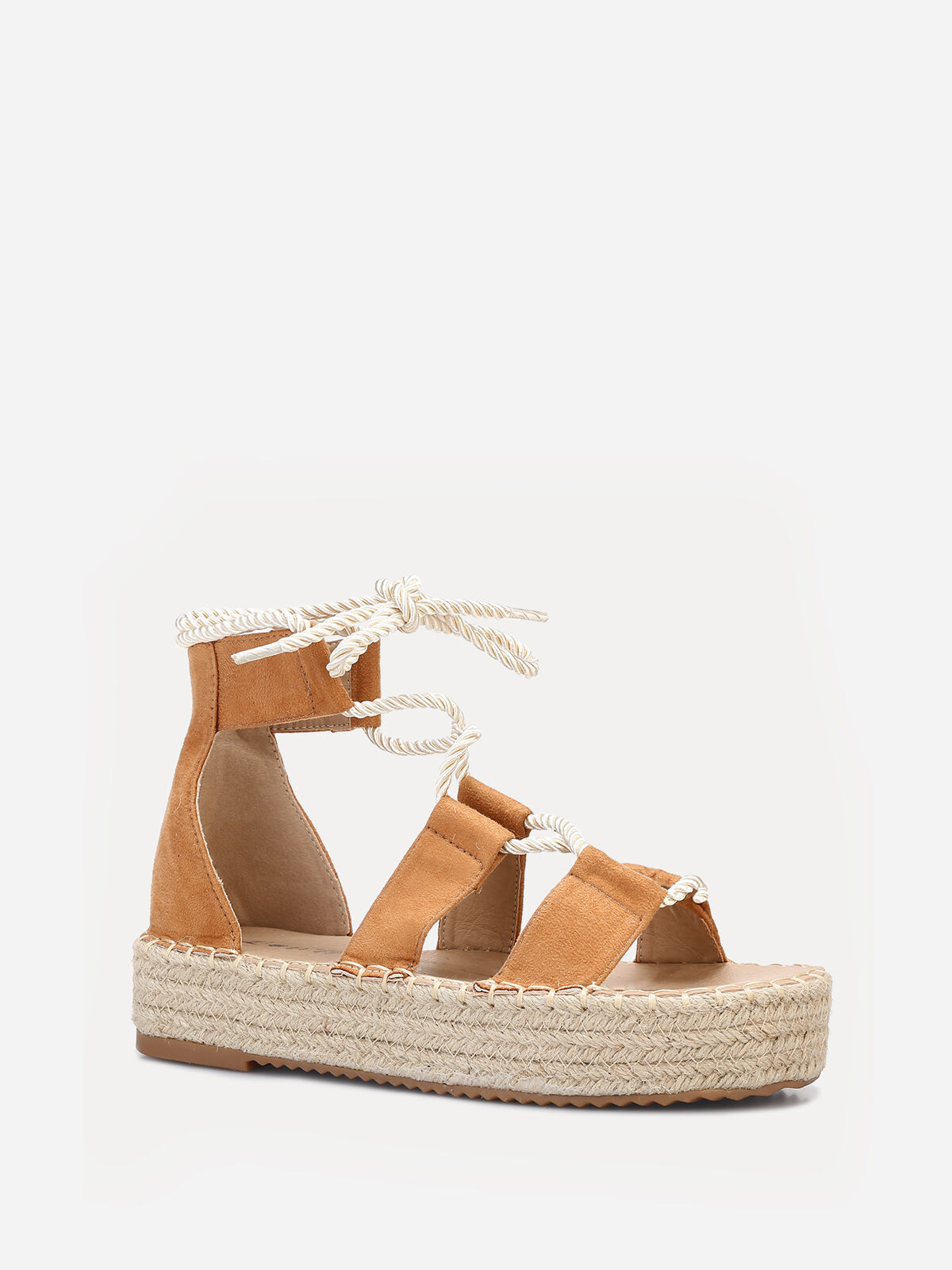 Sandales espadrilles camel à nouer Camel- Camel