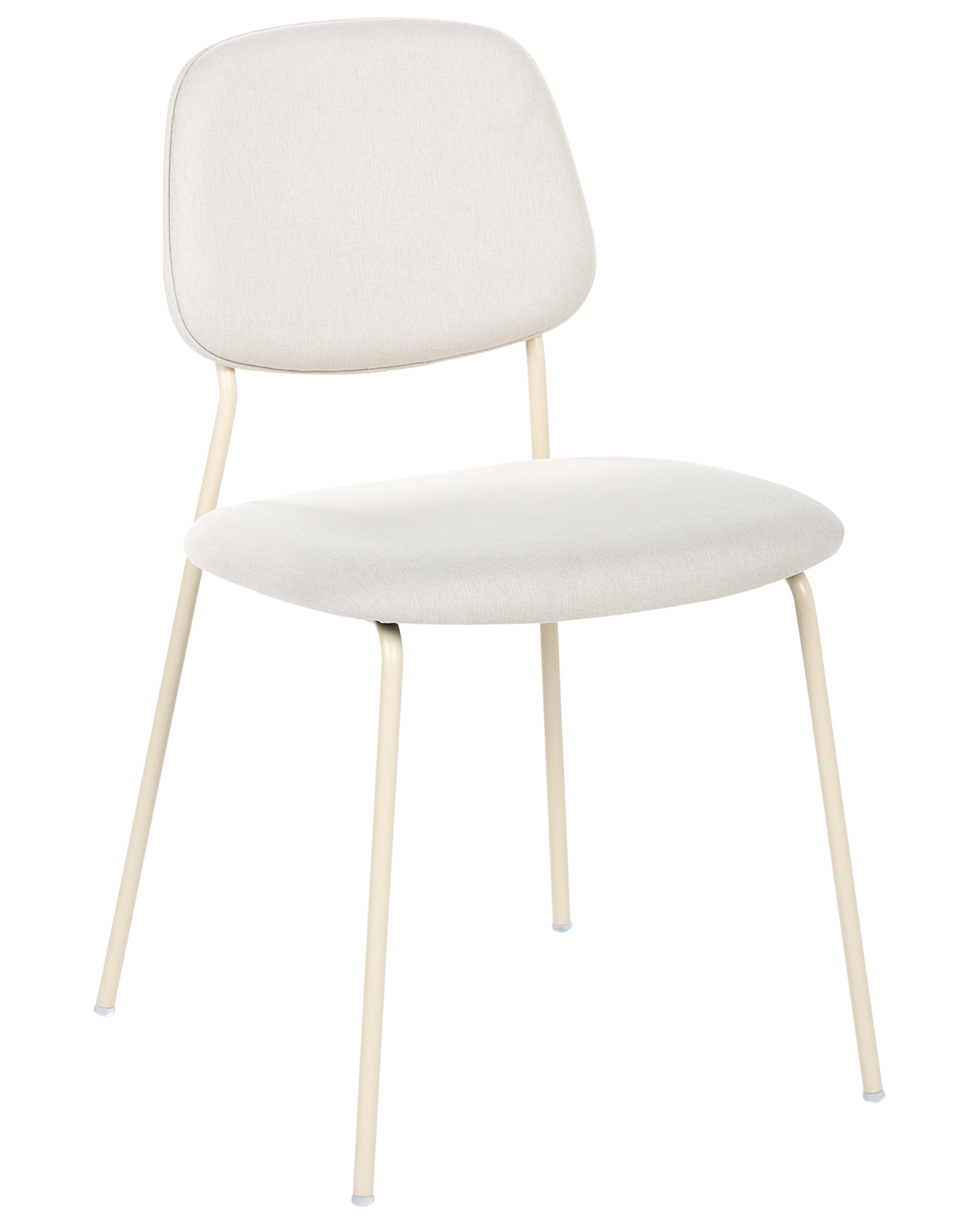 Set van 4 eetkamerstoelen RILEY Stof Gebroken wit