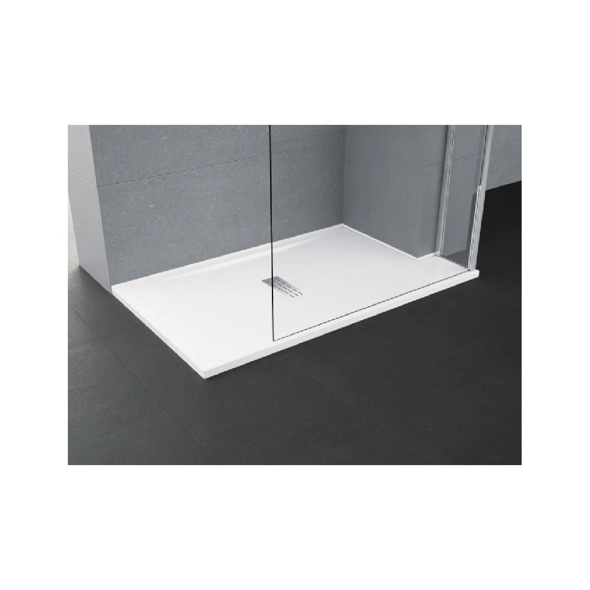 Receveur de douche Blanc ultra-plat recoupable NOVELLINI CUSTOM H. 3,5 cm-Blanc-Blanc--