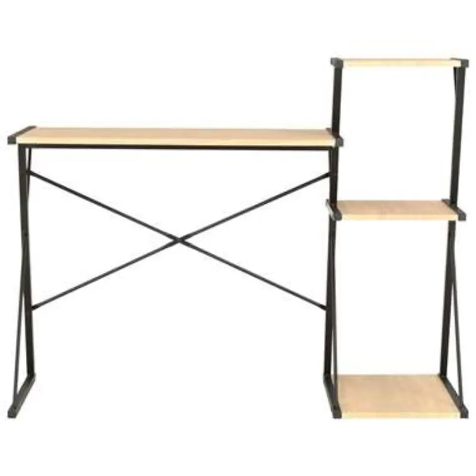 vidaXL - Computertafel - Zwart - Bewerkt hout
