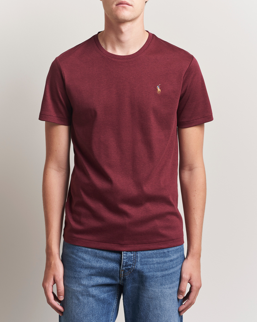 Polo Ralph Lauren Luxury Pima Cotton Crew Neck T-Shirt Wine Heather