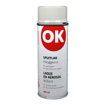 OK spuitlak hoogglans wit 400 ml