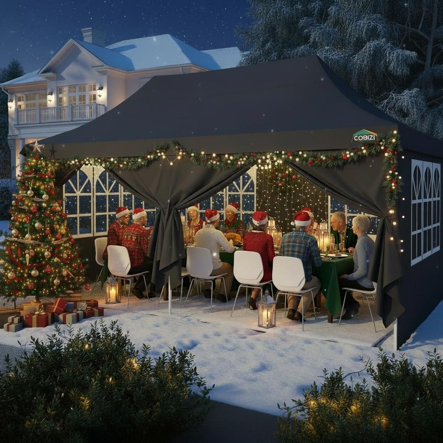 COBIZI Faltpavillon 3X6m Wasserdicht Stabil Pavillon 3x6m, Partyzelt Faltbar Anti-UV mit 6 Seitenwänden & 4 Sandsack, Gartenpavillon für Hochzeiten, Freien, Garten, Party