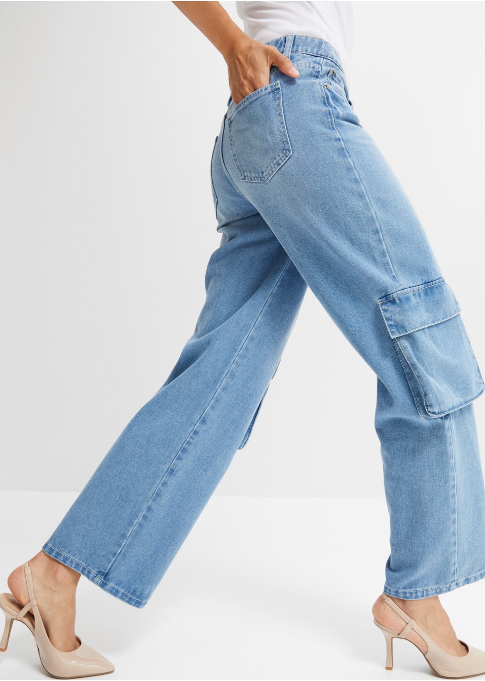Jean cargo en pur coton
