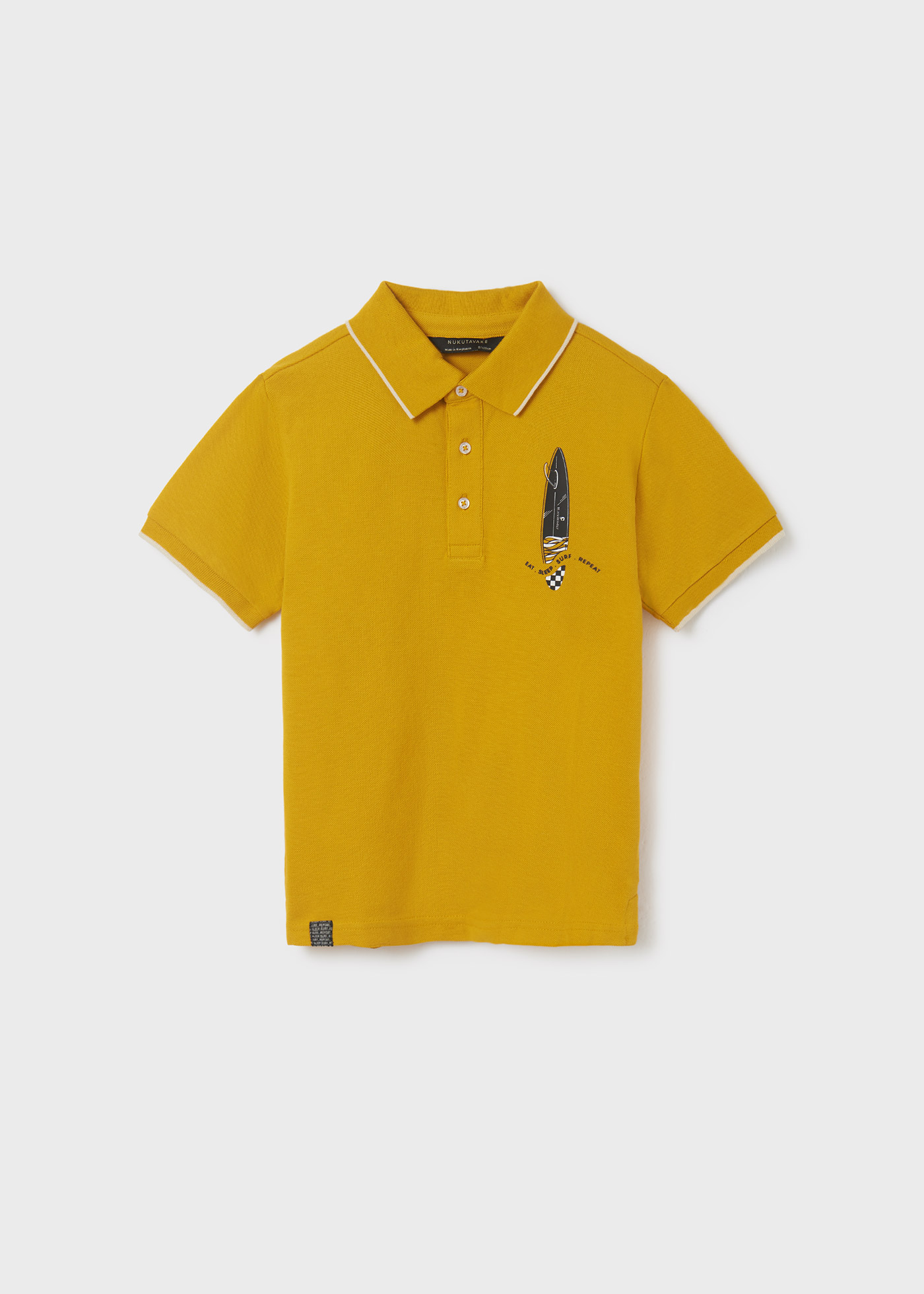 Camisa polo com estampa em algodão sustentável para meninos