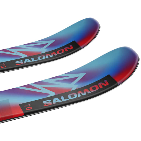 Pack ski SALOMON QST JR XS + C5 GW J75 PASTEL NEON BLUE 3 / POPPY RED / BLACK