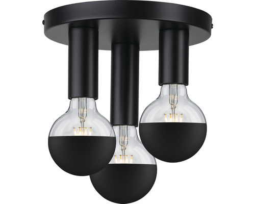 Plafondlamp, 3-lichts, Ø 24 cm, Skogen, zwart