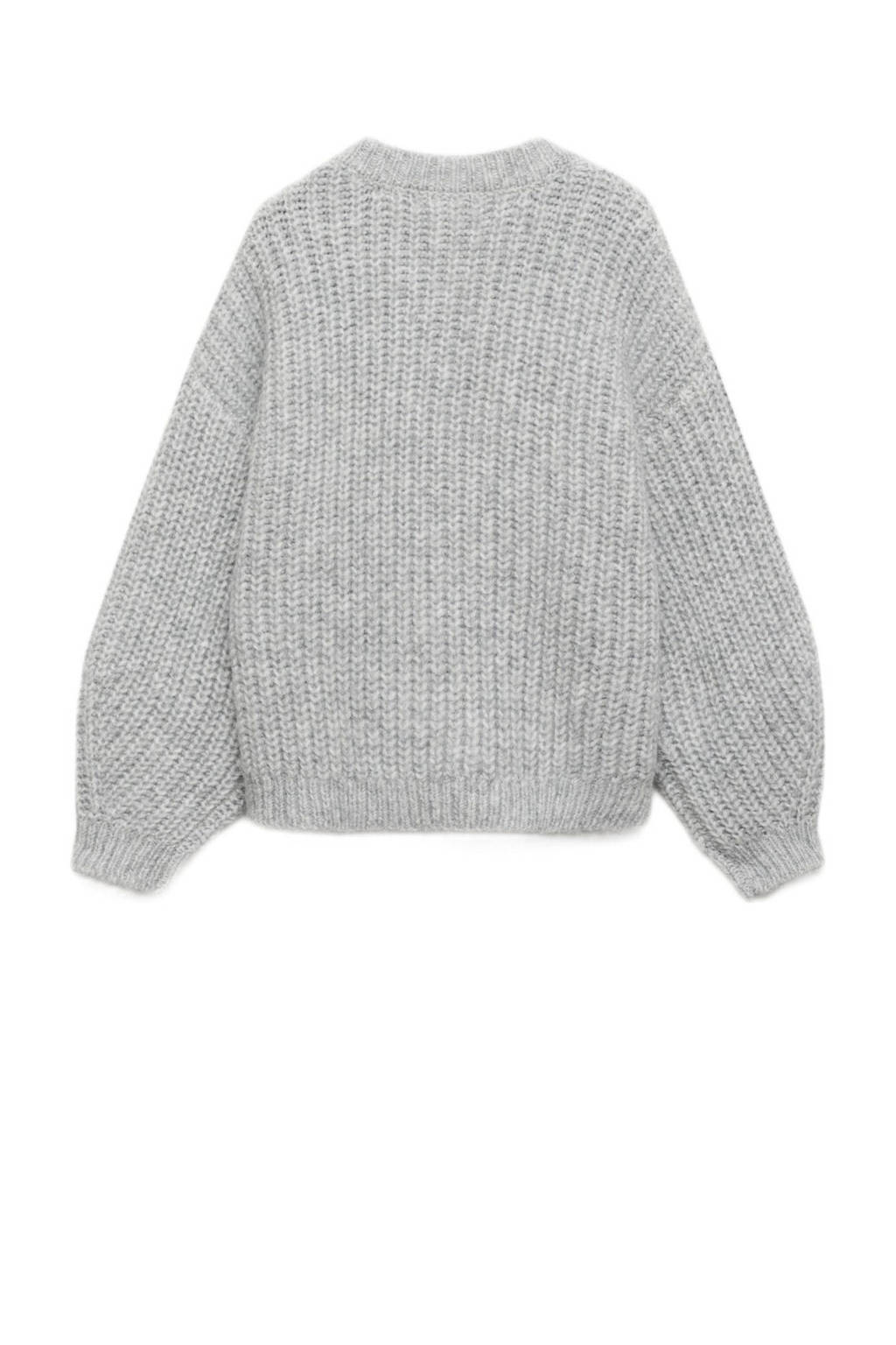 Mango Kids vest grijs grof gebreid