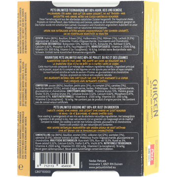 Pets Unlimited Natvoeding Hond Kip (395 gram)