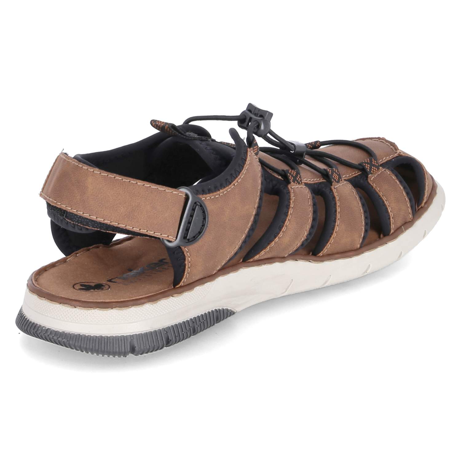 Rieker Sandalen  - schwarz/schwarz/mandel