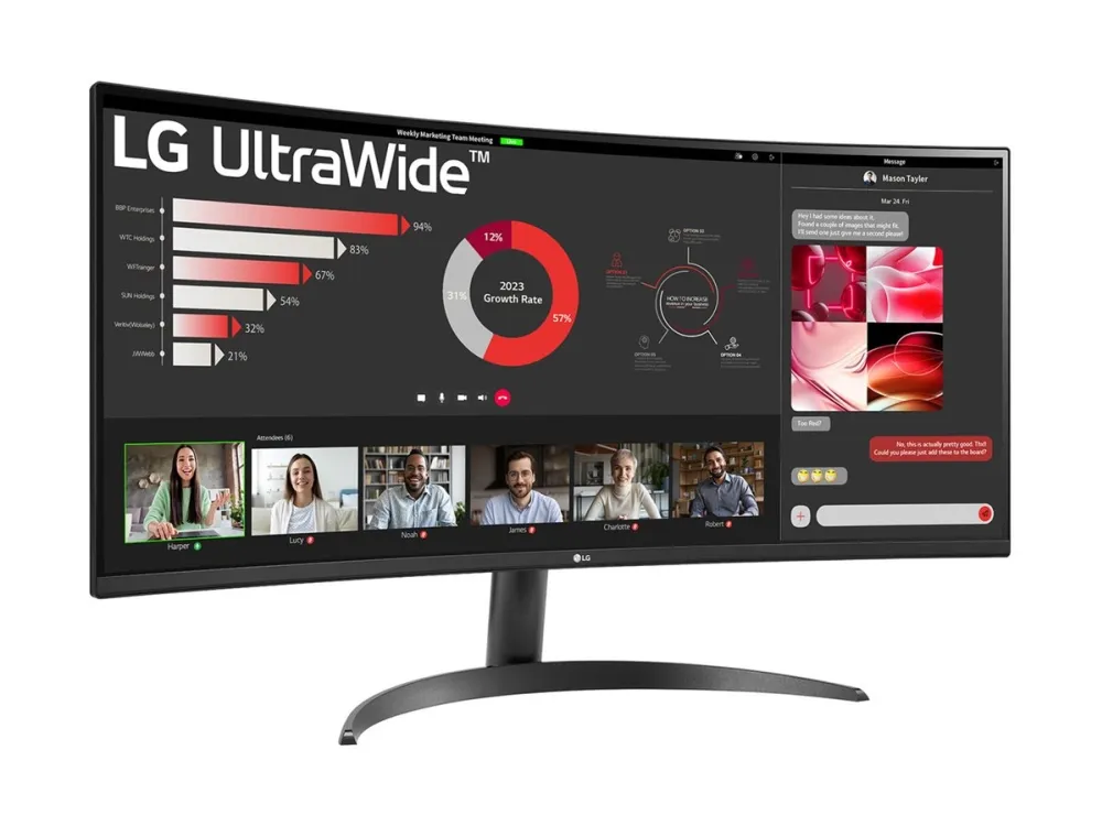 LG UltraWide 34WR50QK-B - LED-skærm - kurvet - 34