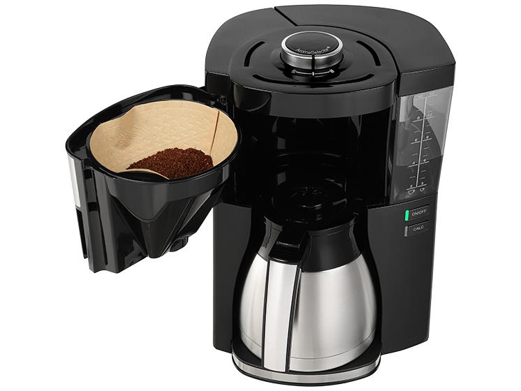 Melitta Filterkaffeemaschine Look Therm Perfection Schwarz Kannendeckel mit komfortabler Easy Click Funktion