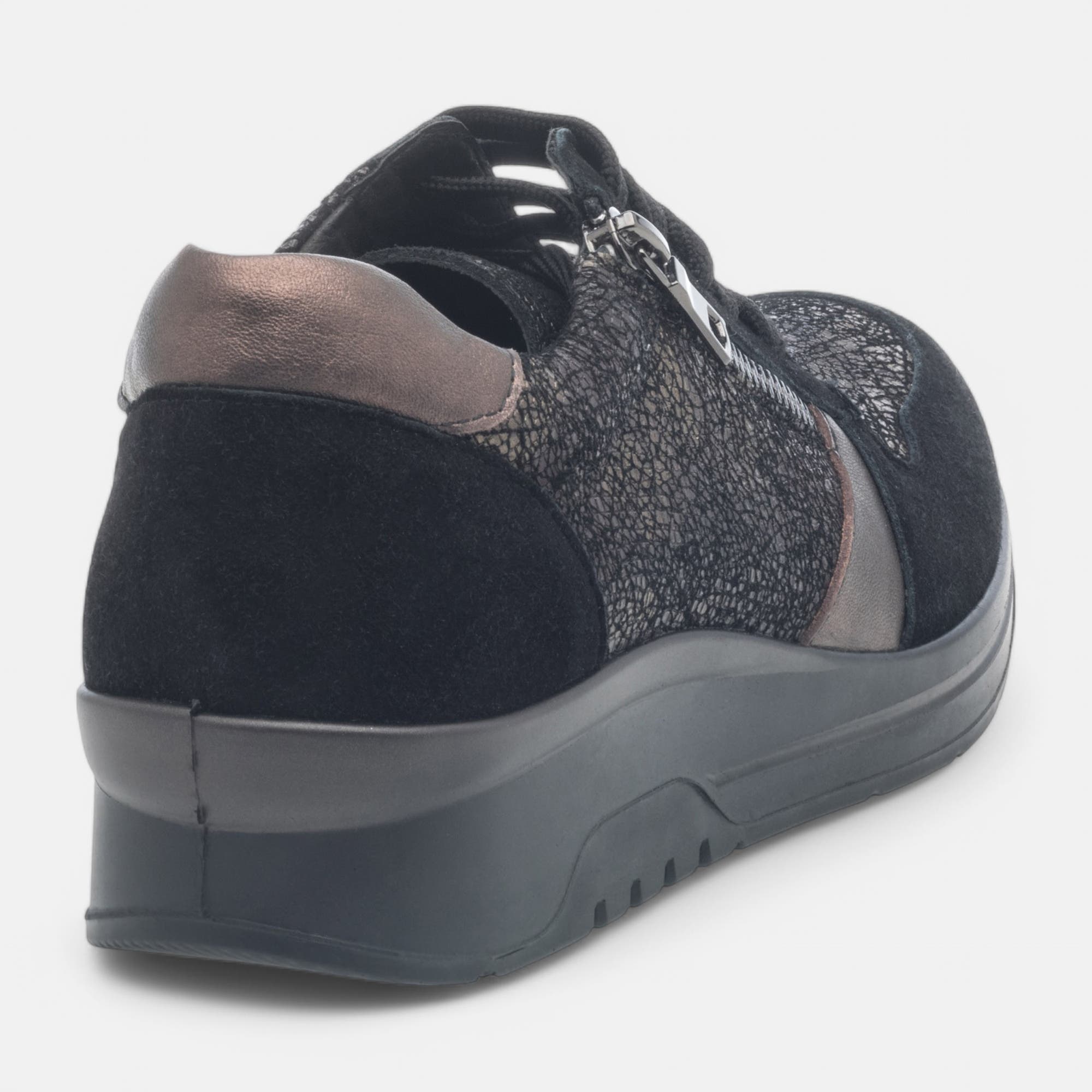 Derbies pieds sensibles Femme en cuir noir