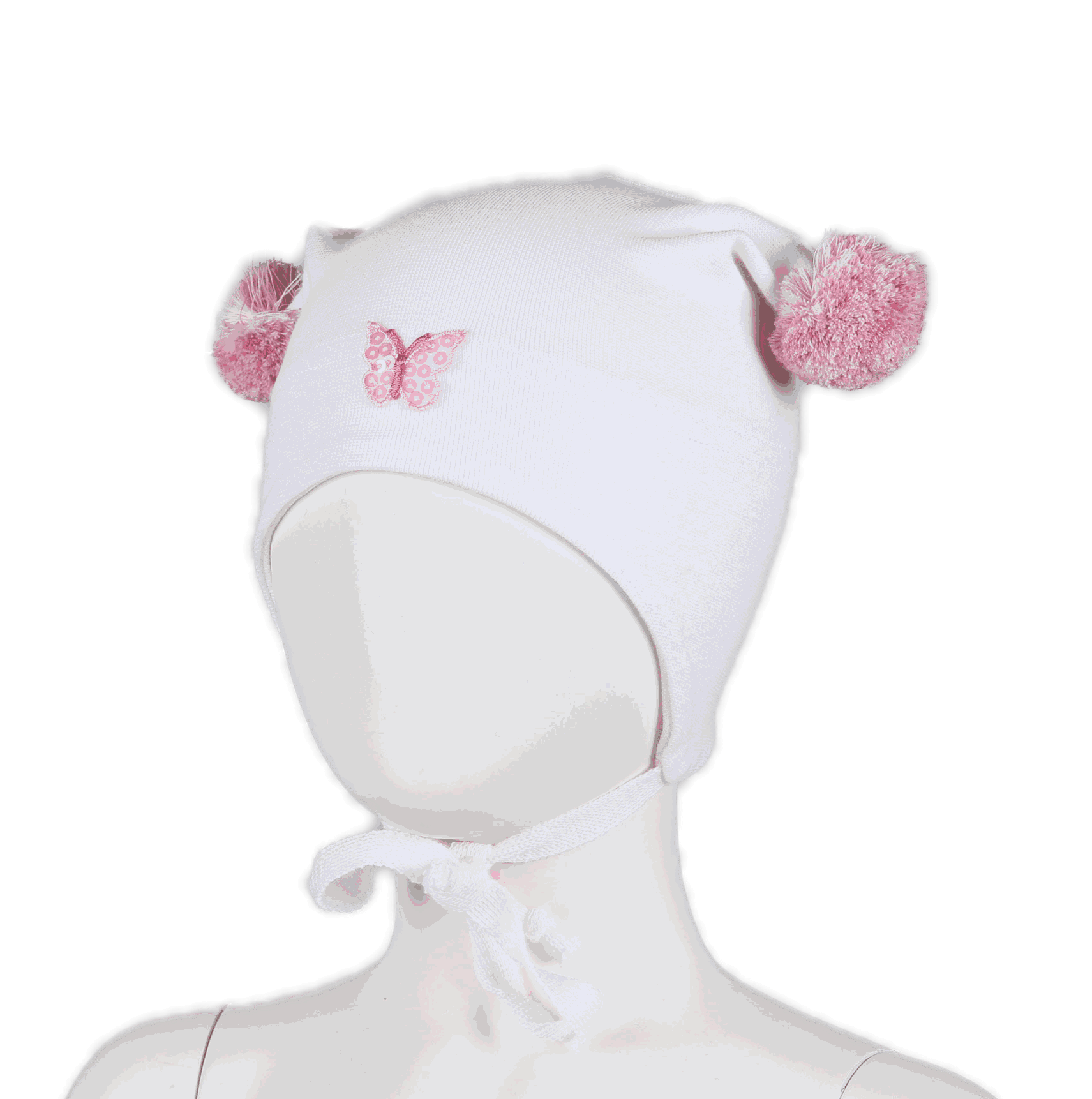 Windproof hat butterfly white - Kivat - Rumpetroll