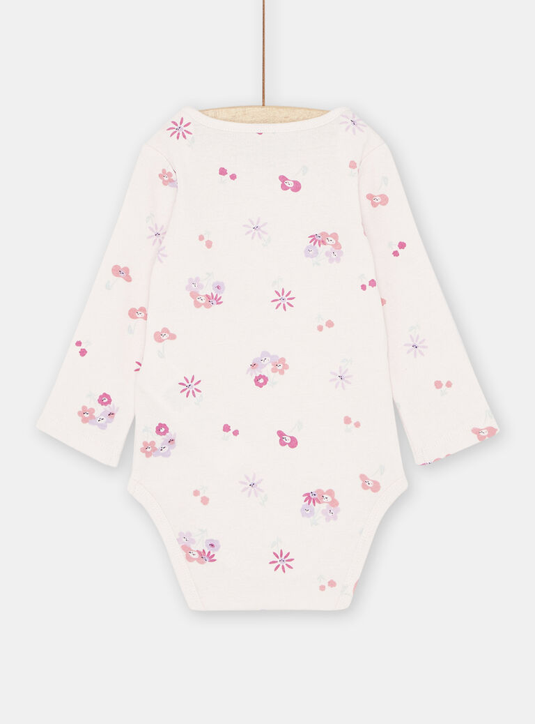 Body rose clair à imprimé fleuri bébé fille