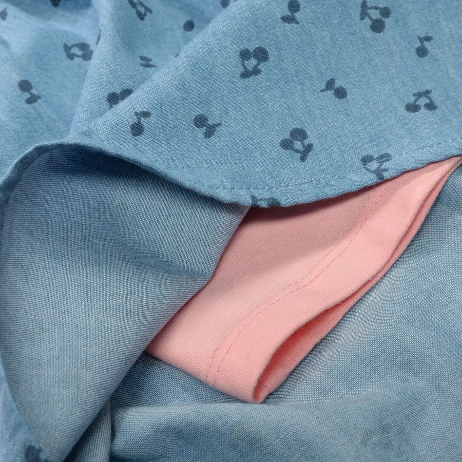 STACCATO Kleid+Shirt mid blue denim gemustert