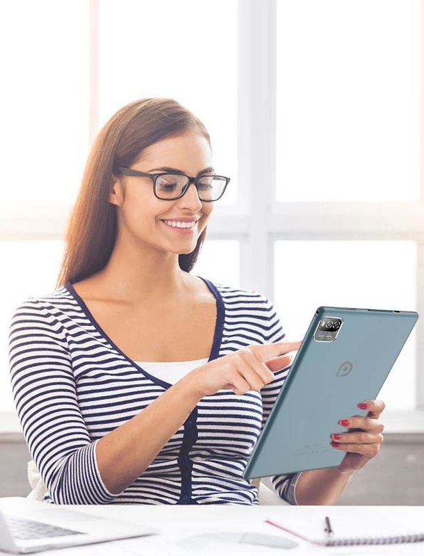 PRITOM Android-tablet 10,1 inch 3 GB RAM 64 GB ROM Quad Core-processor WiFi 6 HD IPS-scherm 8,0 MP achteruitrijcamera