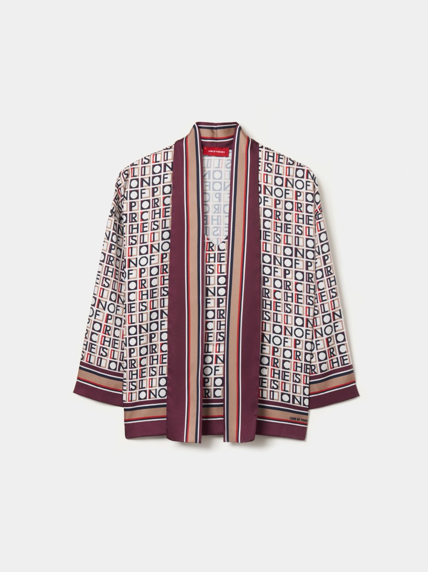 Blusa estampada com laçada