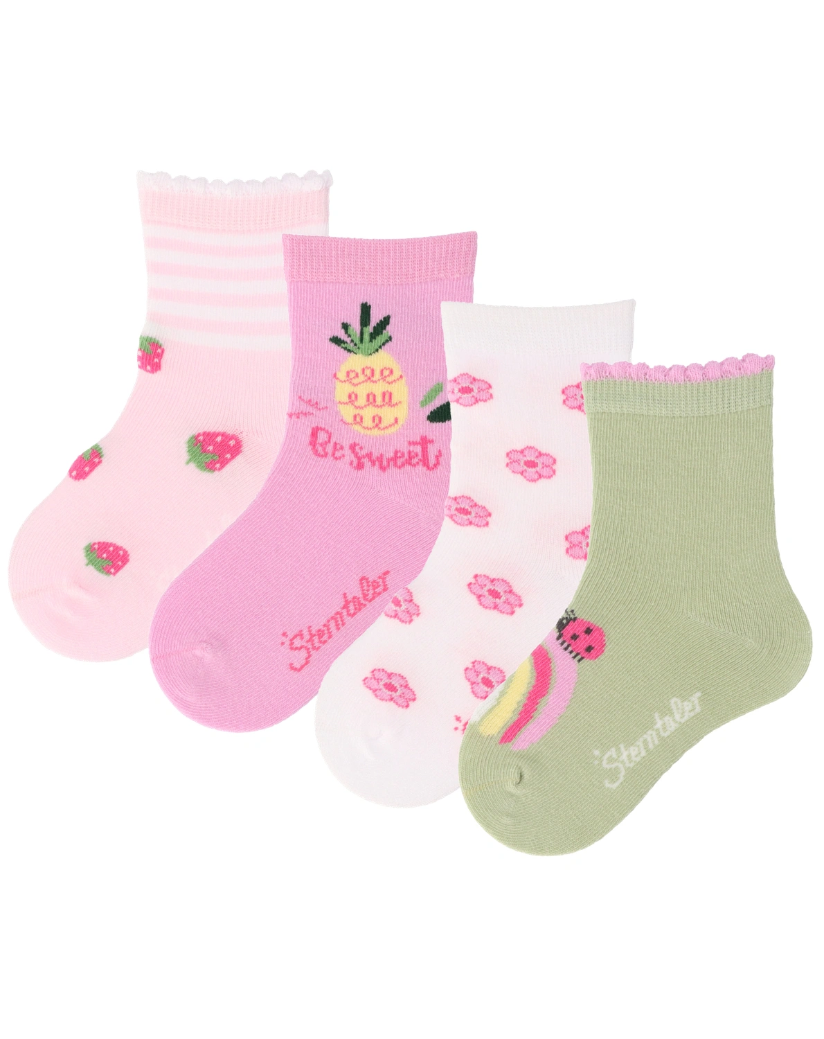 Socken ERDBEEREN 4er Pack in rosa
