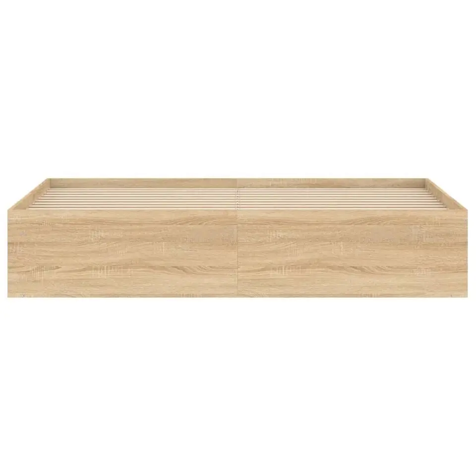 vidaXL - Tweepersoonsbed met opbergruimte - Sonoma eikenkleurig - 180x200 cm
