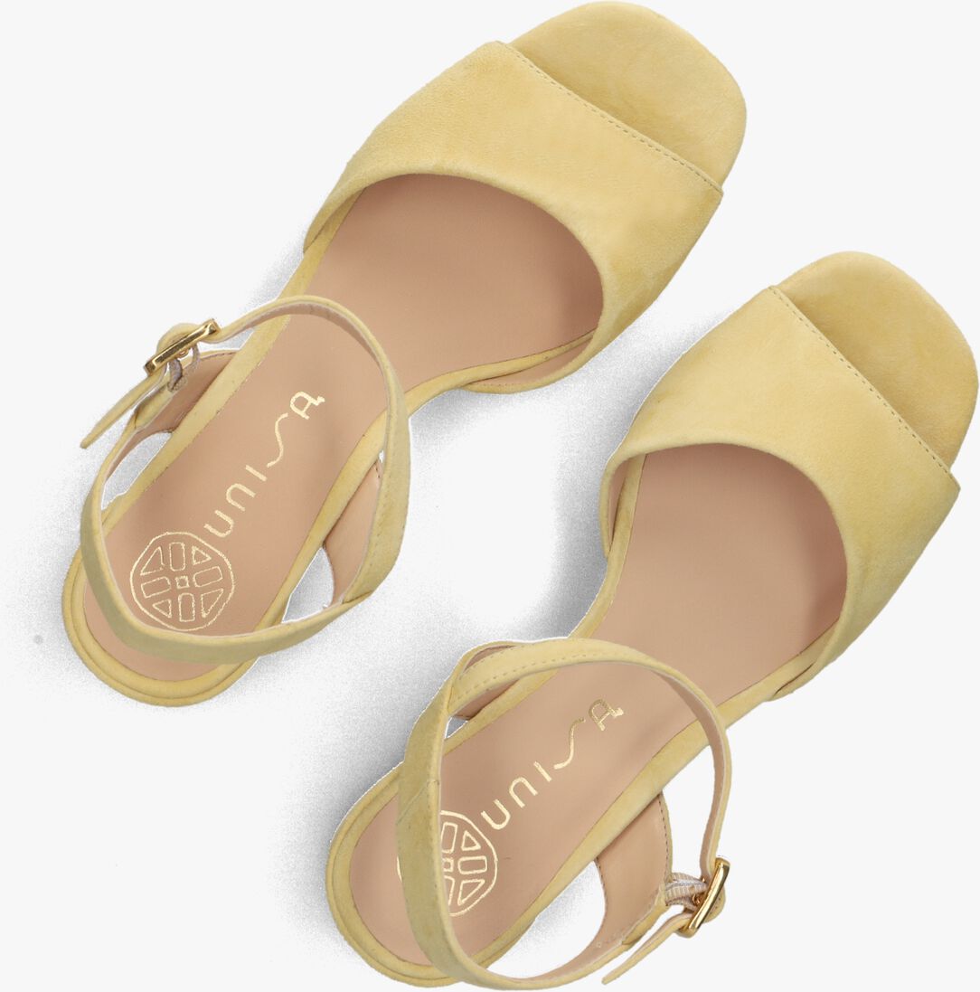gele unisa sandalen met hak ney