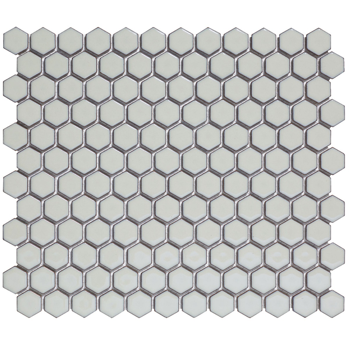 The Mosaic Factory Barcelona mini hexagon mozaïek tegels 26x30 zacht grijs met rand