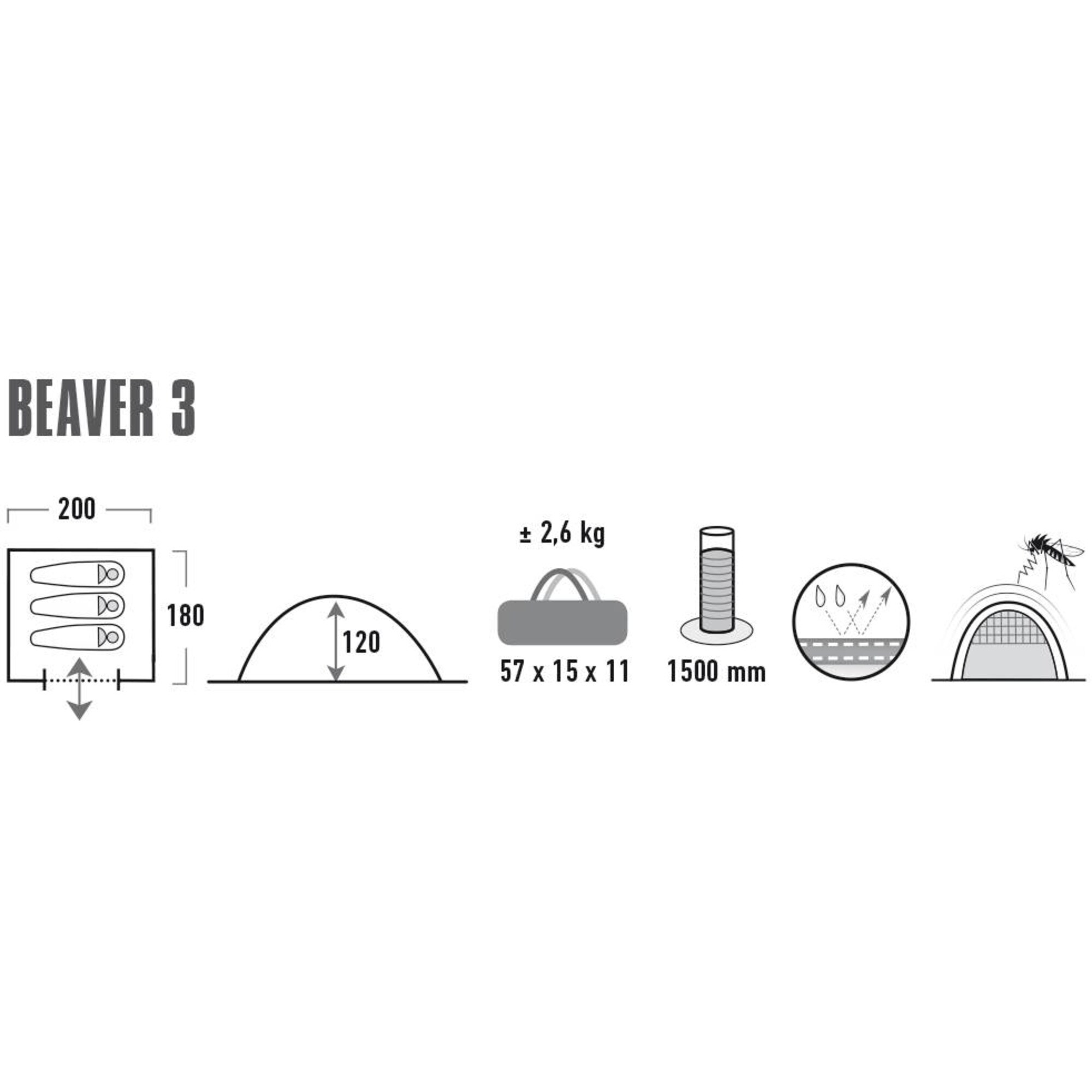 High Peak Zelt Kuppelzelt Beaver 3