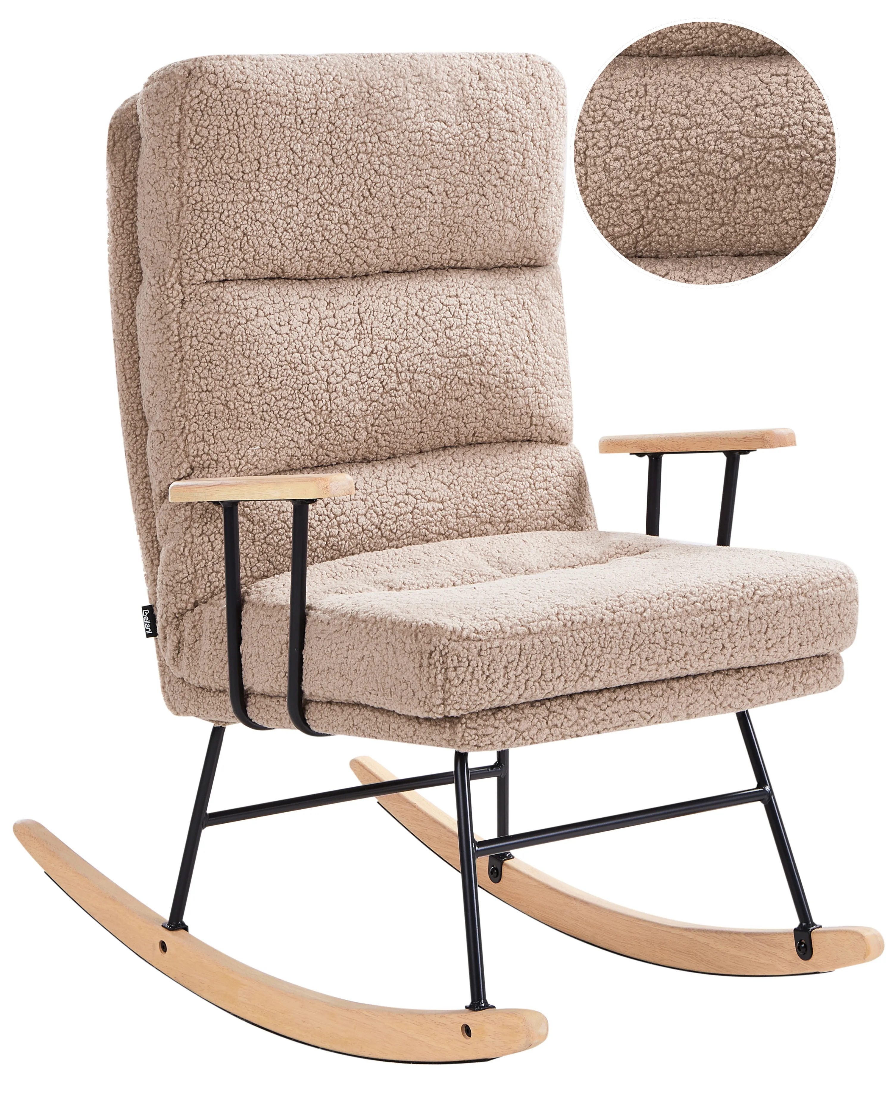 Schommelstoel ESKELIN achteroververstelbaar Bouclé Beige