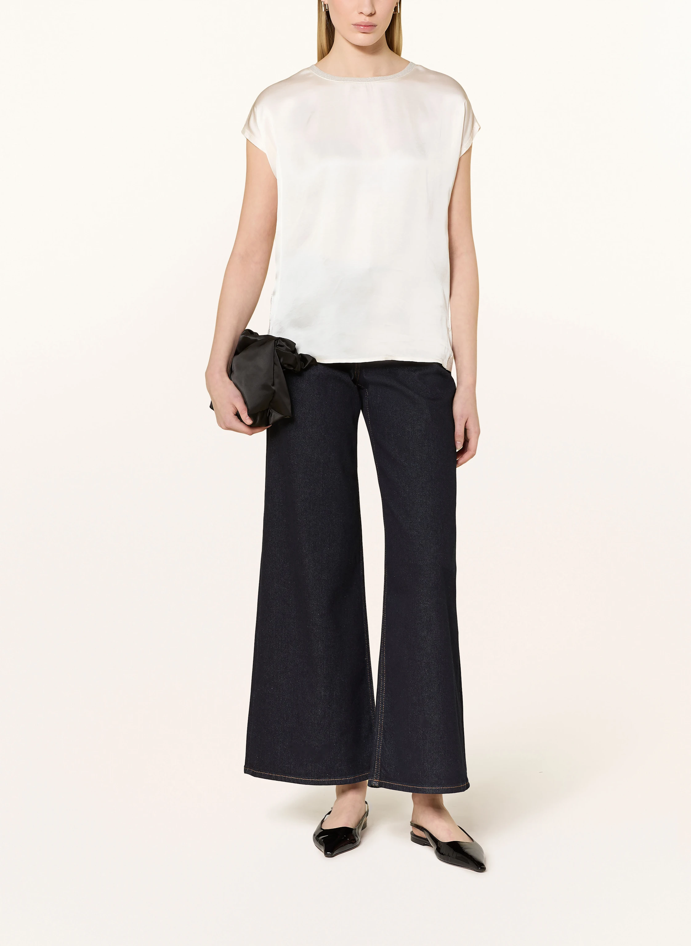 oui Blusenshirt im Materialmix