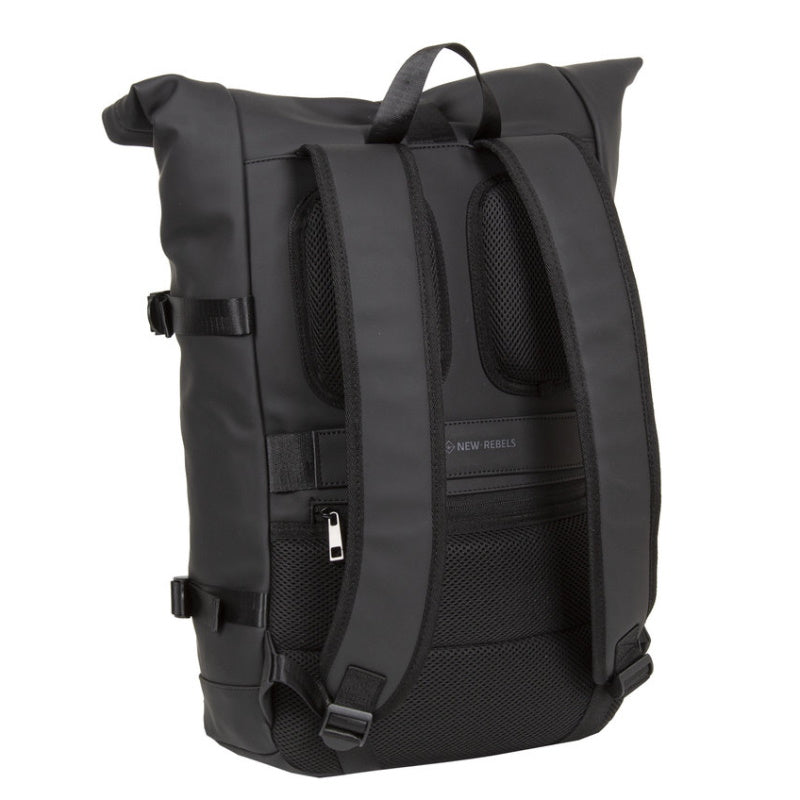 New Rebels Williams Waterproof Rolltop Rugzak Laptopvak 15,6'' Black