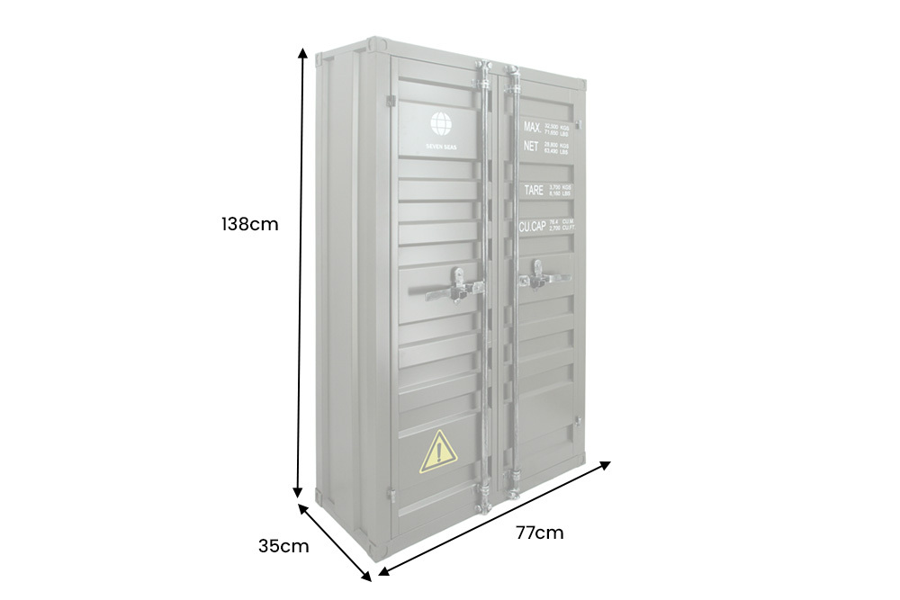 Container-Schrank GLOBETROTTER 140cm anthrazit Metall Aktenschrank Highboard