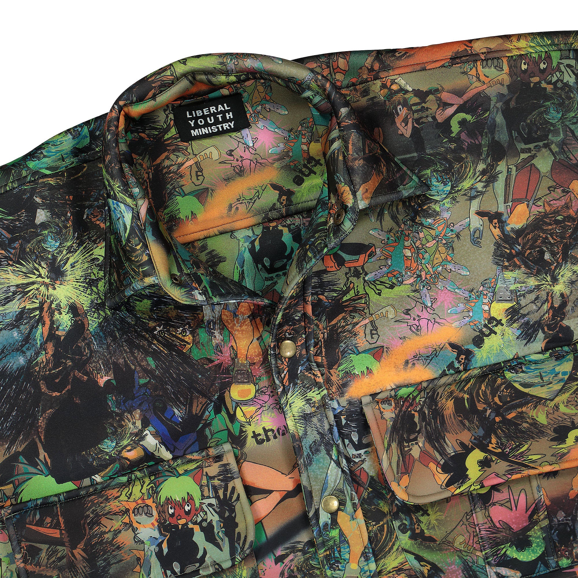 Liberal Youth Ministry<br>Camo Cartoon Scuba Knit Shirt