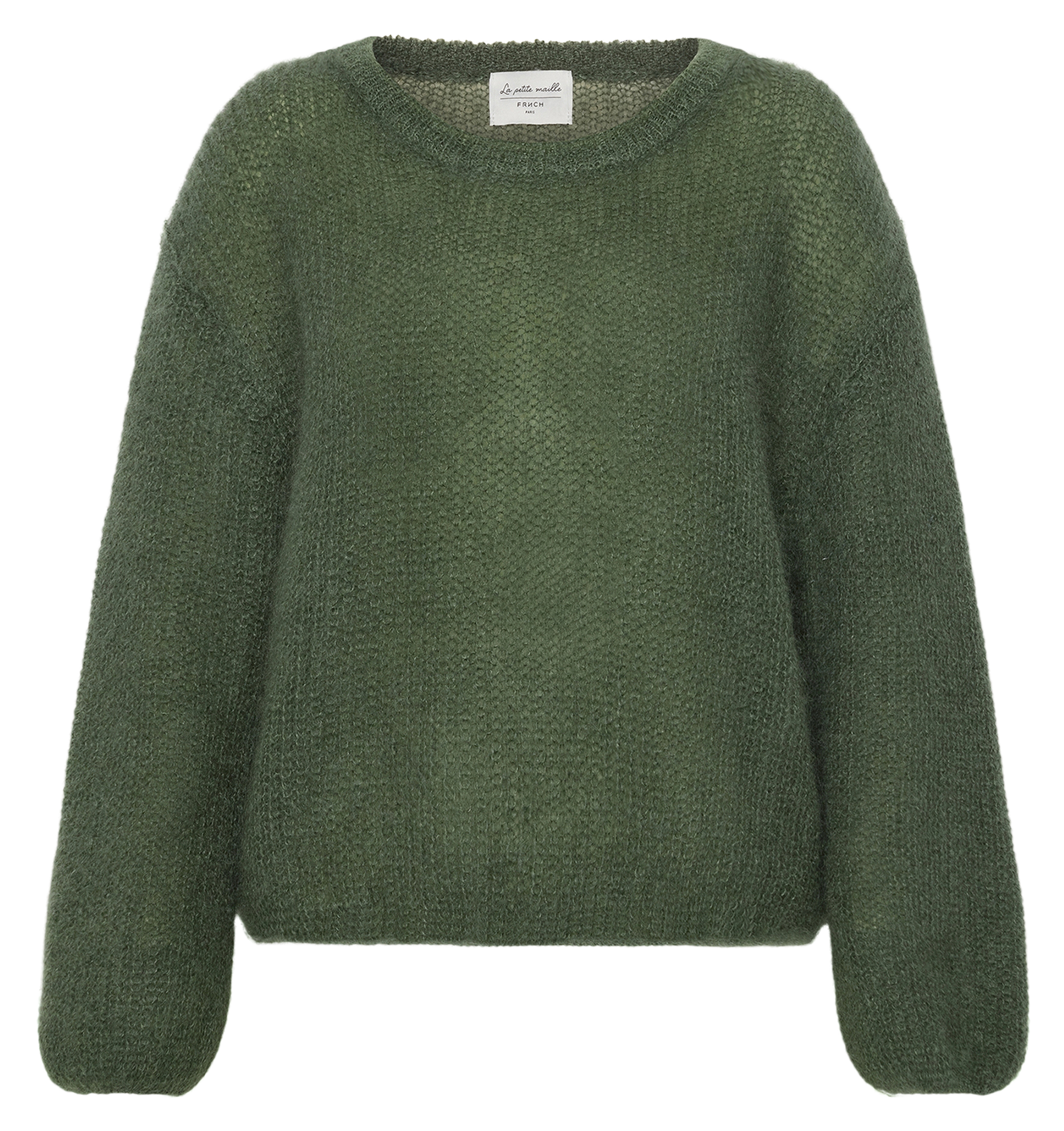 PATSY - Pull col rond en laine mélangée| Vert