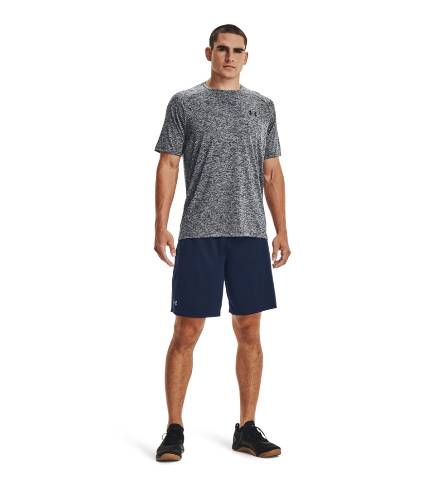 Camiseta de manga curta Under Armour UA Tech 2.0, preta e cinza.