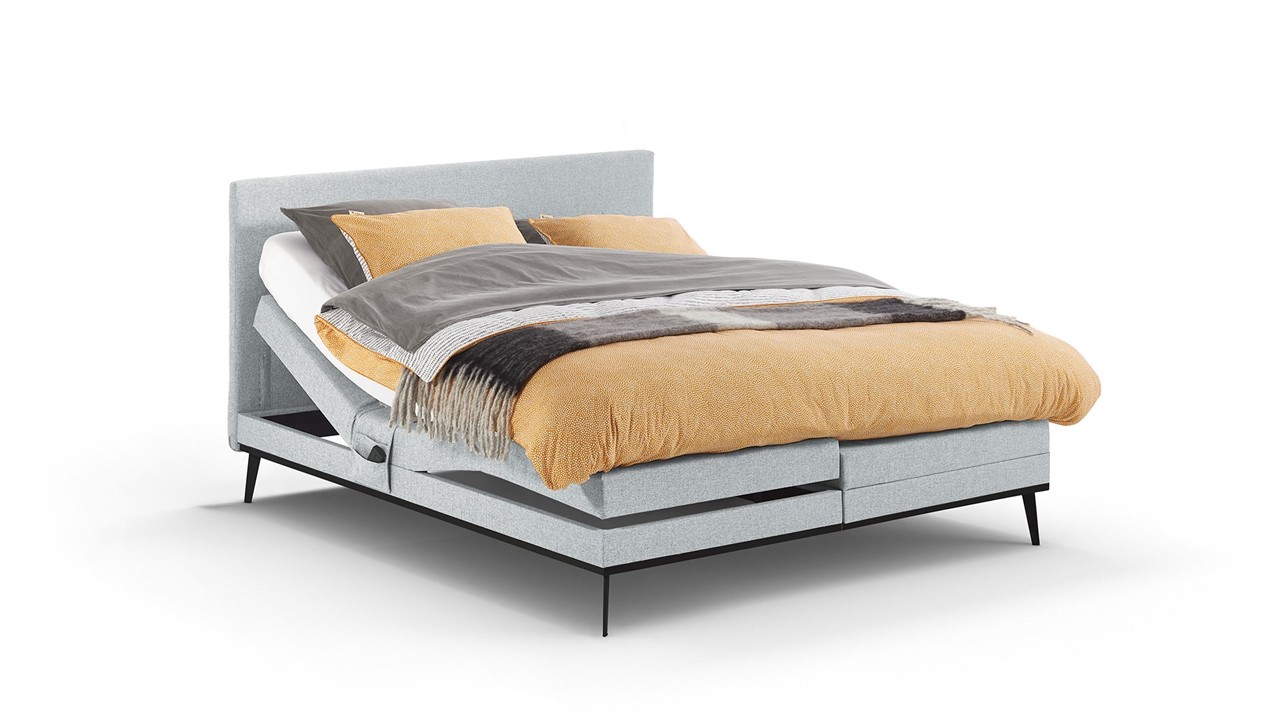Elektrische boxspring Viggo met Silver Pocket Deluxe Foam matras oakland lichtgrijs