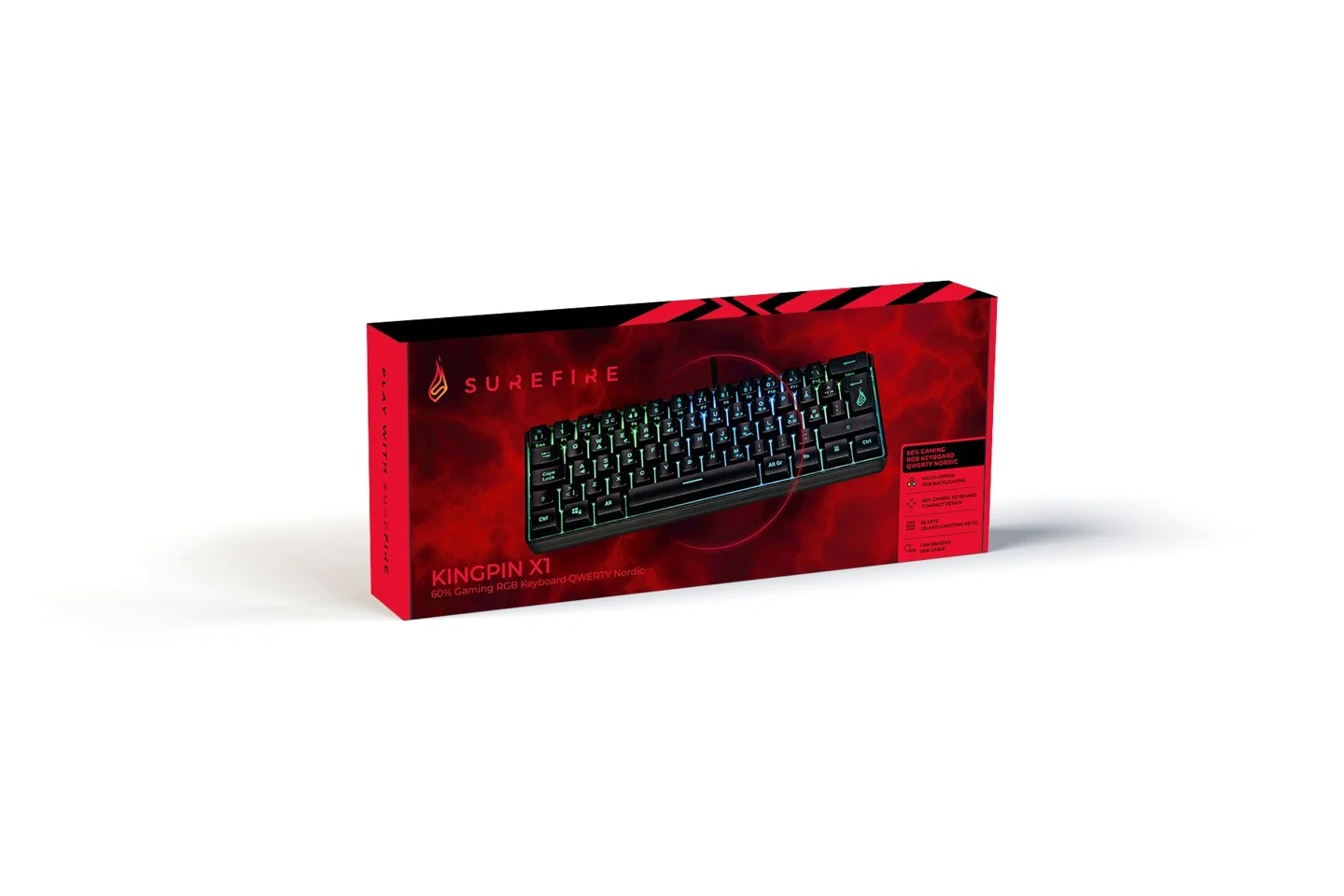 SUREFIRE - KingPin X1 60% Gaming RGB Keyboard QWERTY (Nor