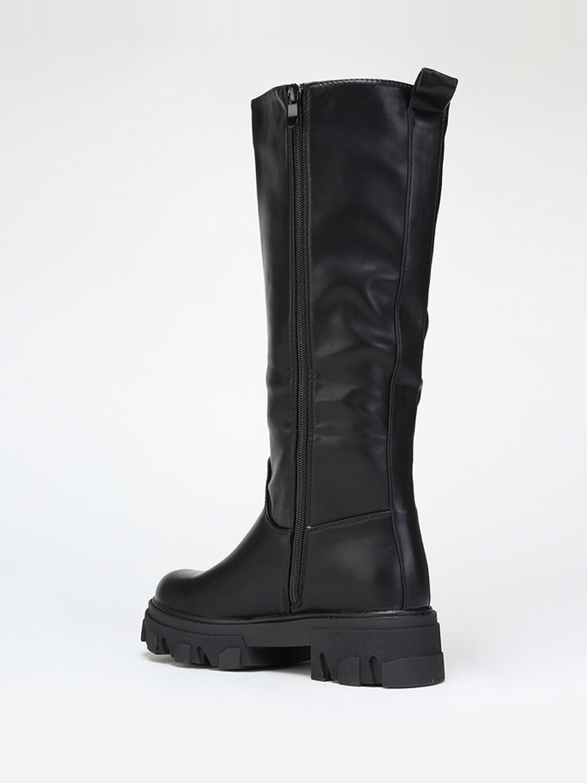 Bottes en simili à semelle crantée- Noir