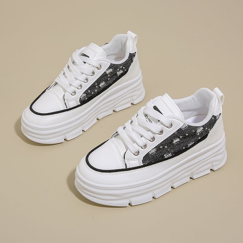 FRAISO - Platform sneakers met paillettenpaneel