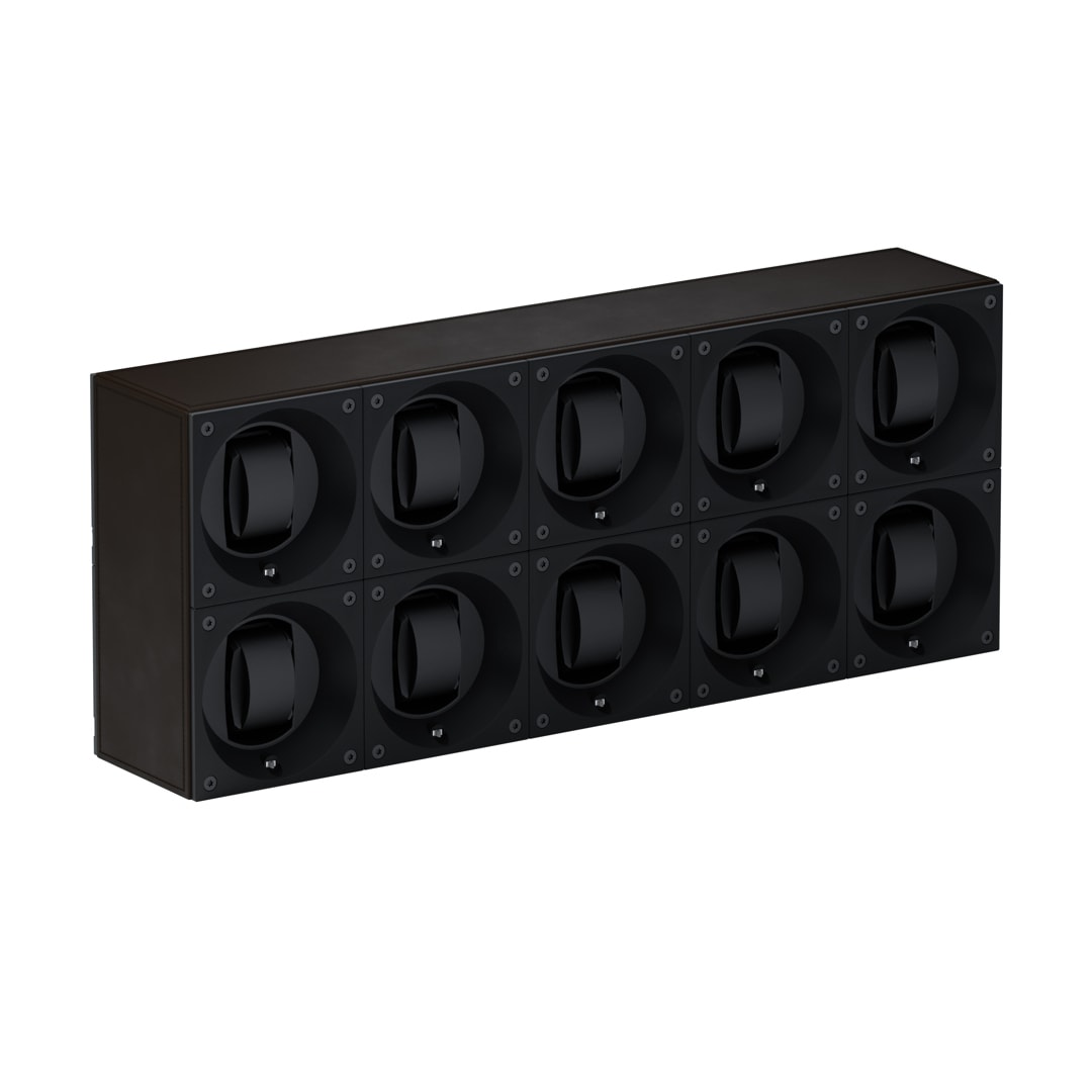 SwissKubik Masterbox Leder Dunkelbraun- 10 Uhren