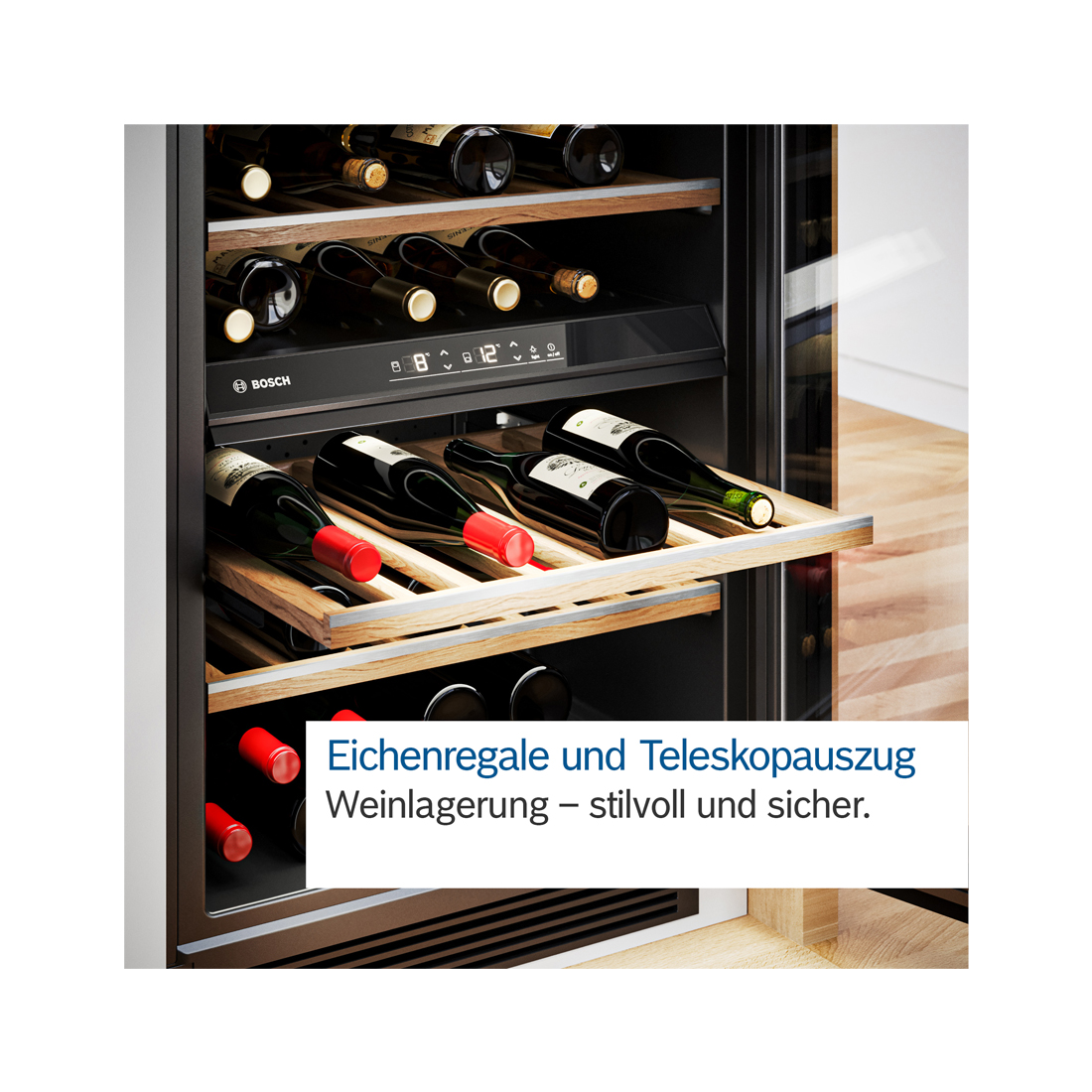 Bosch KWK16ABGB Weinkühlschrank 44 Flaschen 2 Zonen